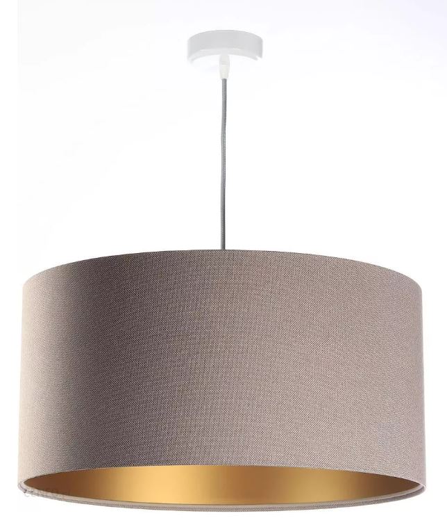 RINEA BEŻOWY/ ZŁOTY OPRAWA WISZĄCA 1X E27/ 60W IP20 TKANINA/ TWORZYWO