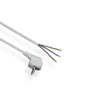 PZ1.5-03-1 BIAŁY SZNUR PRZYŁĄCZENIOWY 3.0M H03VV-F 3X1.5 OKRĄGŁY WTYCZKA KĄTOWA UNISCHUKO