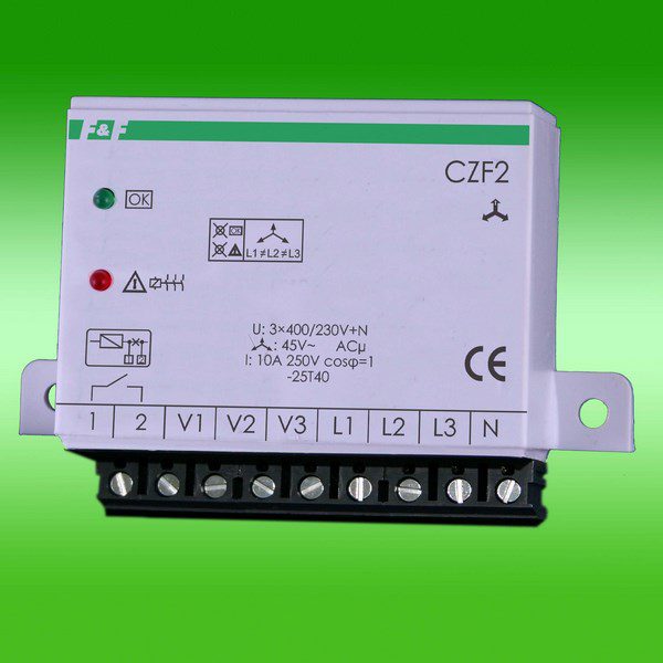 CZF-2 CZUJNIK ZANIKU FAZY 10A 1Z 3X400/230V+N AC Z KONTROLĄ STYCZNIKA