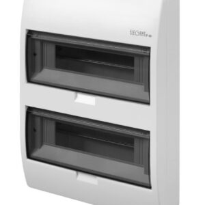 ELEGANT ROZDZIELNIA PLASTIKOWA NT 24M 2X 12M N+PE IP40 407X303X98 DRZWI DYMNE BIAŁY 0669-00