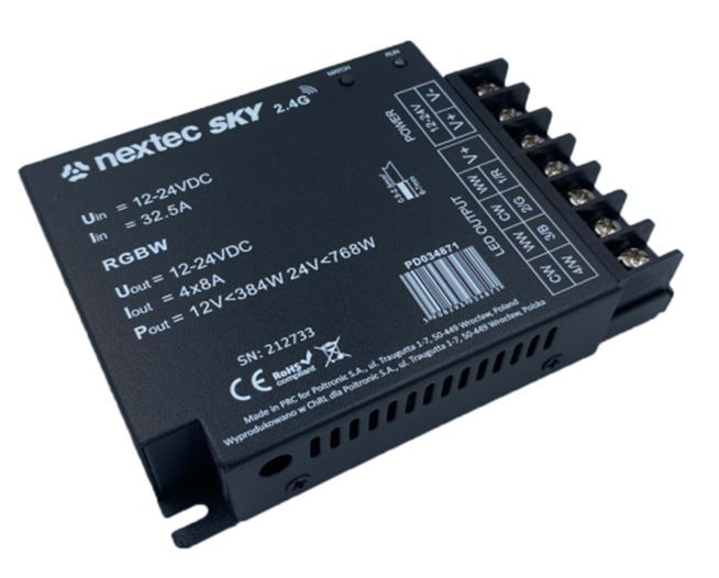 NEXTEC ODBIORNIK-STEROWNIK SKY RGBW 12-24V 4X8A