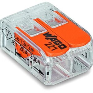 SZYBKOZŁĄCZKA UNIWERSALNA 2x0.2-4mm2 TRANSPARENTNA/POMARAŃCZOWA