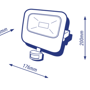 FL20s PRO CZARNY OPRAWA NAŚWIETLACZ LED 20W 230V 4000K 2400LM IP44 PF0.9 CZUJNIK RUCHU