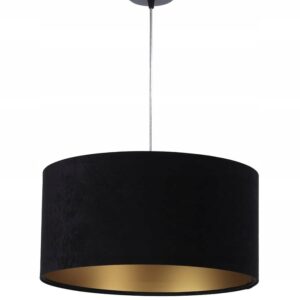 GLORIA CZARNY/ ZŁOTY OPRAWA WISZĄCA 1X E27/ 60W IP20 TKANINA WELUROWA/ TWORZYWO