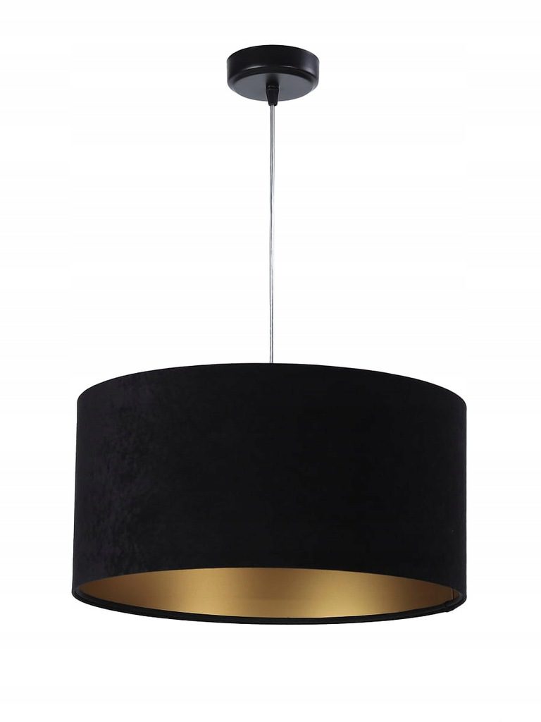 GLORIA CZARNY/ ZŁOTY OPRAWA WISZĄCA 1X E27/ 60W IP20 TKANINA WELUROWA/ TWORZYWO