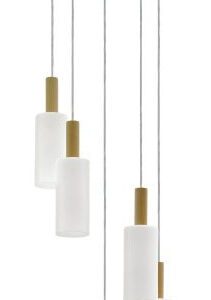 OAKHAM BRĄZOWY/ BIAŁY OPRAWA WISZĄCA 5X E27/ 40W IP20 DREWNO/ STAL