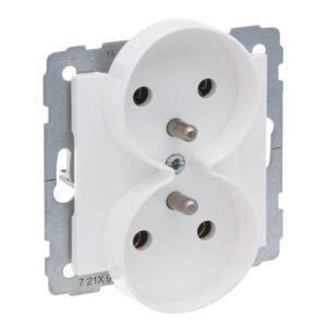 SUNO 2 MODULE WHITE SOCKET 2X Z/U SCREW TERMINALS 16A 250V