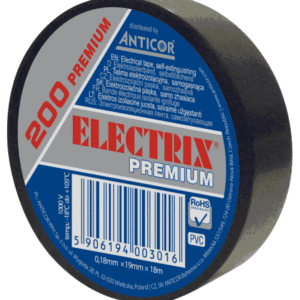 200 19X18 TAŚMA IZOLACYJNA 19MM 18M PVC CZARNY PREMIUM