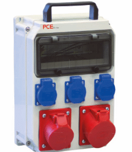 ECOLINE ROZDZIELNIA BUDOWLANA PRZENOŚNA Z TWORZYWA 2X32/5 3GS IP44 BEZ ZABEZPIECZEŃ