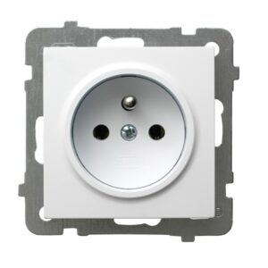 AS MODUŁ BIAŁY GNIAZDO 1X Z/U ZACISKI ŚRUBOWE 16A 250V