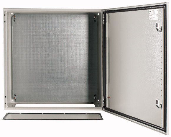 CS 66/250 OBUDOWA METALOWA NT 600X600X250 DRZWI PEŁNE Z PŁYTĄ IP65 SZARY