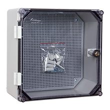 UNI-0/T OBUDOWA PLASTIKOWA NT 300X300X160 IP65 DRZWI DYMNE Z PŁYTĄ PERFOROWANĄ SZARY