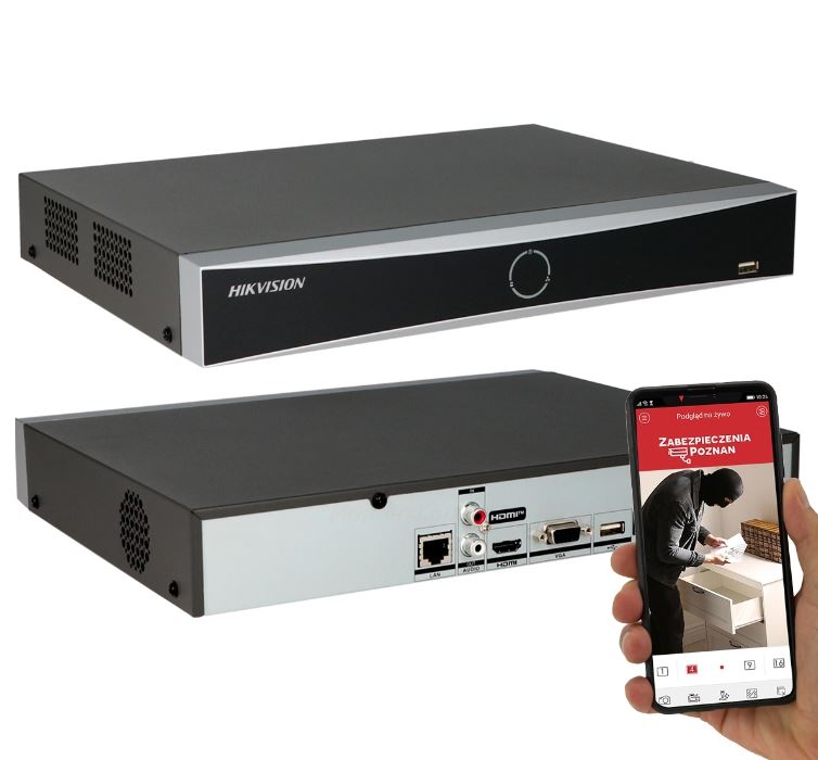 REJESTRATOR IP ACUSENSE DS-7604NXI-K1 FUNKCJE: DETEKCJA RUCHU 2.0 DLA 4-CH; ROZPOZNAWANIE TWARZY; WY