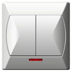 ILLUMINATED SERIAL CONNECTOR SCREW TERMINALS 10AX 250V AKCENT SERIES WHITE COLOR