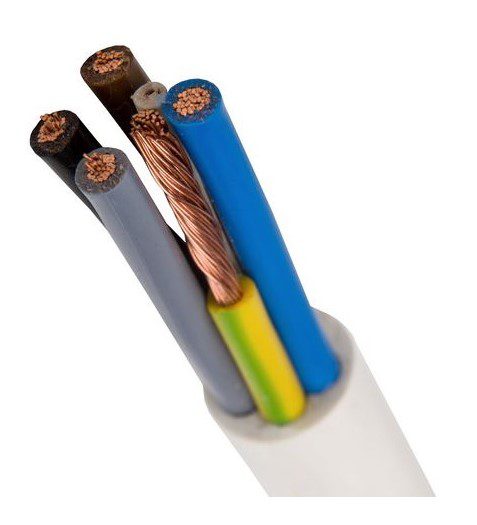 H05VV-F OWY 5X10.0 ŻO BIAŁY PRZEWÓD OKRĄGŁY MIĘKKI 300/500V DO ODBIORNIKÓW RUCHOMYCH BĘBEN