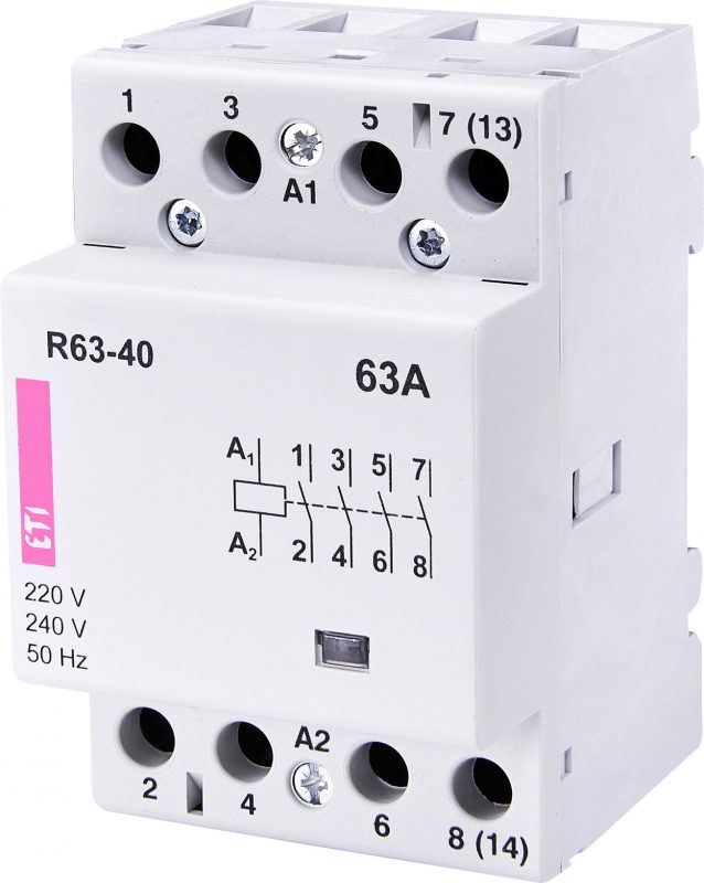 R 63-40 STYCZNIK MODUŁOWY 63A 4P 4Z 3M 230V AC ETICON