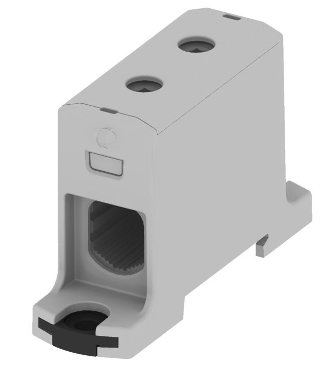 RAIL CONNECTOR THROUGH 1X AL/CU 6.0-95.0MM2 1000V AC/ 1500V DC UNIVERSAL TERMINAL GRAY