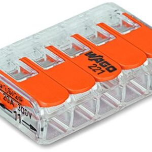 SZYBKOZŁĄCZKA UNIWERSALNA 5x0.2-4mm2 TRANSPARENTNA/POMARAŃCZOWA