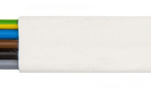 HDHP-J 5X 1.5 ŻO RE BIAŁY PRZEWÓD INSTALACYJNY PŁASKI 450/750V BEZHALOGENOWY 90ST KL.1 BĘBEN B2CA