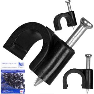 UCHWYT KABLOWY D FI 8MM CZARMY 100 szt.