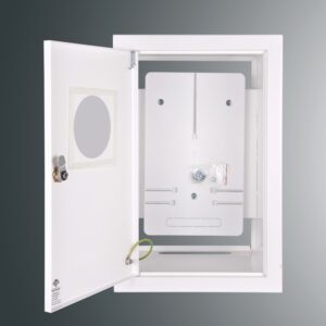 RW-19NNT3FO ROZDZIELNIA METALOWA LICZNIKOWA PT 3F 400X250X220 IP30 DRZWI ZAMEK/SZYBA BIAŁY