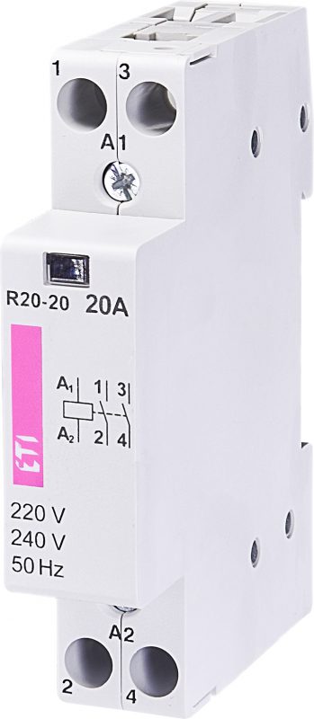 R 20-20 STYCZNIK MODUŁOWY 20A 2P 2Z 1M 230V AC ETICON