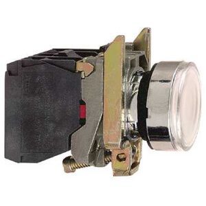 Schneider Electric Harmony XB4 Przycisk płaski biały, LED 24V, XB4BW31B5