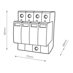 OP30 OGRANICZNIK PRZEPIĘĆ T1+T2 B+C 4P 4M 30/60KA 1.5KV TN-S