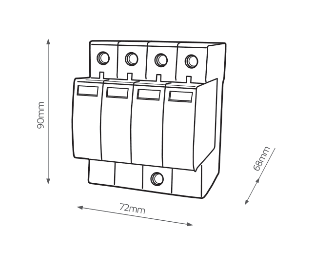 OP30 OGRANICZNIK PRZEPIĘĆ T1+T2 B+C 4P 4M 30/60KA 1.5KV TN-S