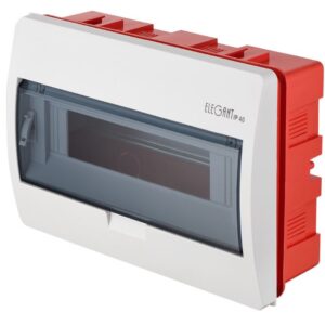 ELEGANT ROZDZIELNIA PLASTIKOWA PT 12M 1X 12M N+PE IP40 IK05 303X214X104 DRZWI DYMNE BIAŁY 0621-10