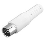 GNIAZDO TV ANTENOWE DŁUGIE PRZENOŚNE BIAŁE Z ODGIĘTKĄ