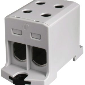 RAIL CONNECTOR THROUGH 2X AL/CU 6.0-95.0MM2 1000V AC/ 1500V DC UNIVERSAL CLAMP GRAY