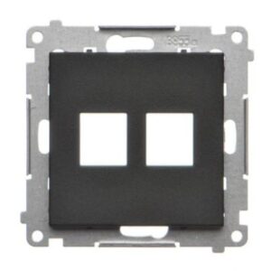 SIMON 55 BLACK MAT MODULE PLATE FOR SOCKETS 2X UAE KEYSTONE FLAT