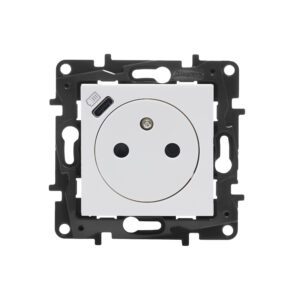 NILOE STEP MODUŁ BIAŁY GNIAZDO 1X Z/U Z PRZESŁONAMI ZACISKI SPRĘŻYNOWE+ ŁADOWARKA USB TYP C 1.5A