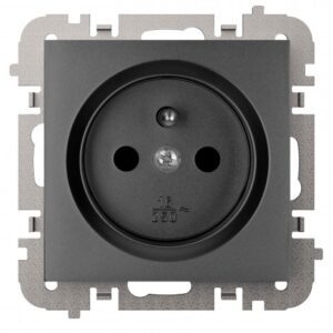 VESTRA MODUŁ CZARNY GNIAZDO Z/U 2P+Z IP20 ZACISKI ŚRUBOWE 16A 250V