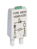 M93G MODUŁ LV WARYSTOR SYGNALIZUJĄCY I TŁUMIĄCY PRZEPIĘCIA 110-230V AC/DC SZARY LED ZIELONY