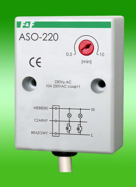 ASO-220 STAIR AUTOMATIC SWITCH NT 10A 1Z 0.5-10MIN 230V AC IP40 0.45M OMY 3X0.75