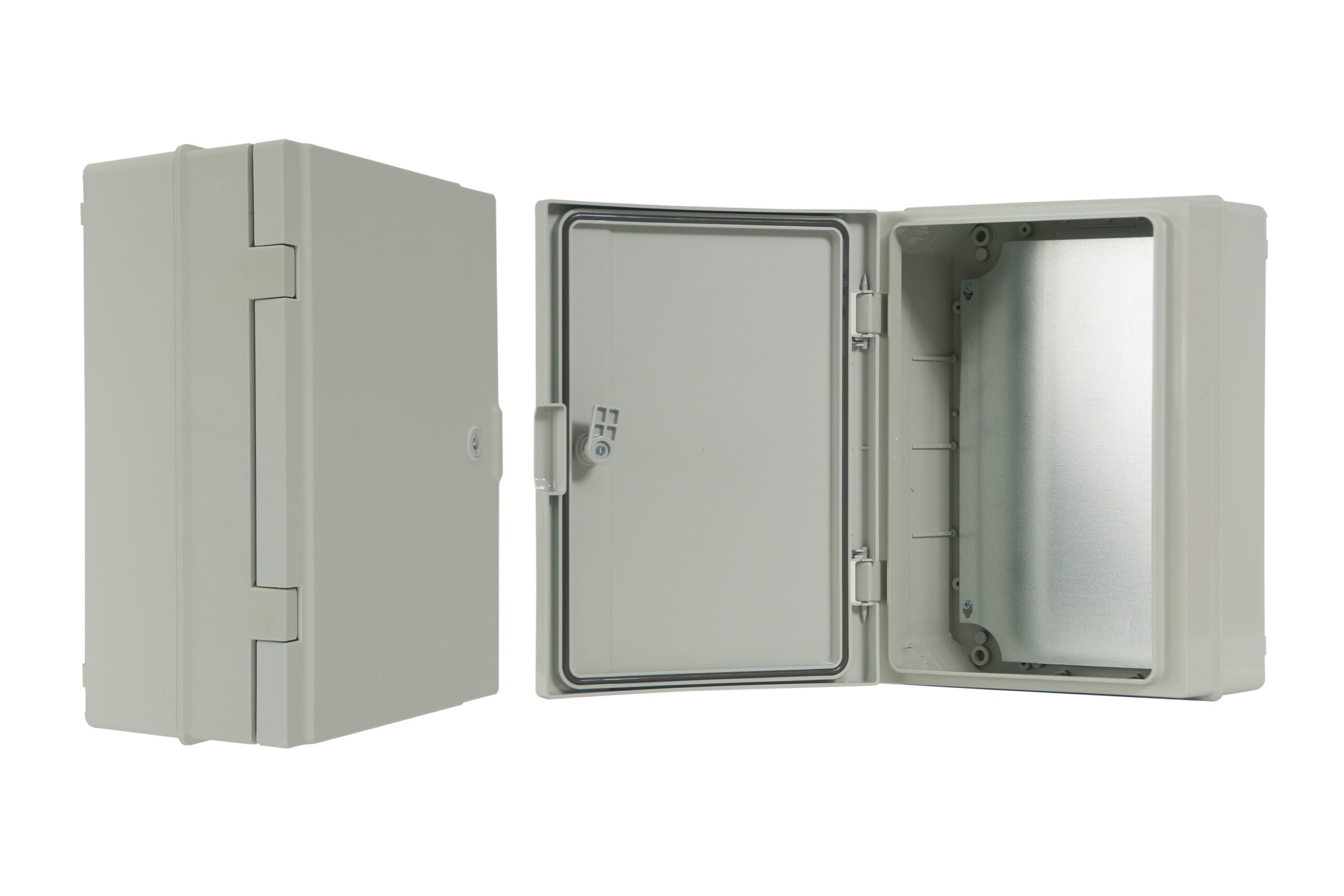 C.1601 PLASTIC ENCLOSURE NT 355X265X152 IP65 IK10 SOLID DOOR WITH GRAY PLATE