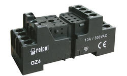GZ4 SOCKET 10A 300V AC FOR R4N BLACK SCREW TERMINALS FOR RAIL OR BOARD