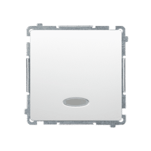 SIMON BASIC WHITE SWITCH MODULE 1-POLE BACKLIT BLUE SPRING TERMINALS 10AX 250V