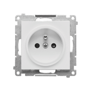 SIMON 55 MODULE LIGHT GRAY MATT SOCKET 1X Z/U WITH SHUTTERS SPRING CLAMP 16A 250V