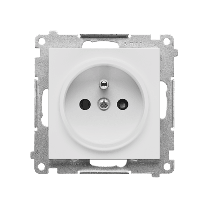 SIMON 55 MODULE LIGHT GRAY MATT SOCKET 1X Z/U WITH SHUTTERS SPRING CLAMP 16A 250V
