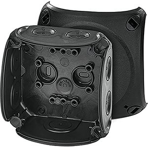 DK 0200 B PUSZKA INSTALACYJNA NT 93X93X62 Z DŁAWICAMI MEMBRANOWYMI BEZ ZACISKÓW IP66 CZARNY