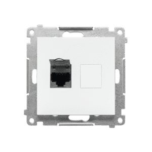 SIMON 55 WHITE MAT MODULE COMPUTER SOCKET 1X UAE 8 CAT.6 UTP WITH DUST COVER FLAT