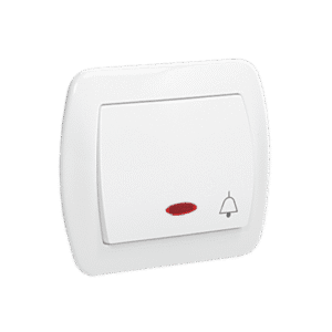 SIMON AKORD BIAŁY PRZYCISK "DZWONEK" PODŚWIETLANY ZACISKI ŚRUBOWE 10AX 250V