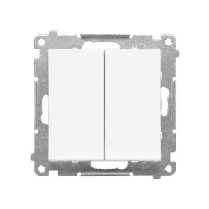SIMON 55 WHITE MAT MODULE BUTTON 2X 2P SPRING TERMINALS 10AX 250V