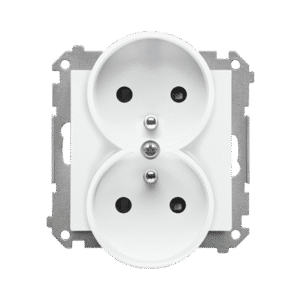 SIMON 55 WHITE MODULE SOCKET 2X Z/U WITH SHUTTERS SPRING CLAMP 16A 250V