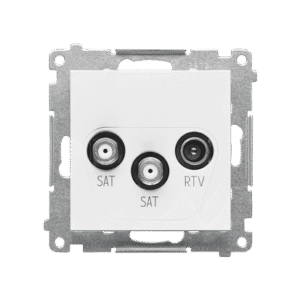 SIMON 55 MODUŁ BIAŁY MAT GNIAZDO 2XSAT-RTV 2X 5 MHZ÷2,4 GHZ