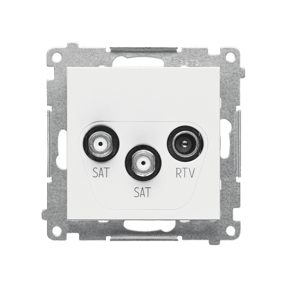 SIMON 55 MODUŁ BIAŁY MAT GNIAZDO 2XSAT-RTV 2X 5 MHZ÷2,4 GHZ