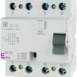 EFI6-P4 25A/ 30MA/A WYŁĄCZNIK RÓŻNICOWY 25A 4P 4M 30MA A 6KA